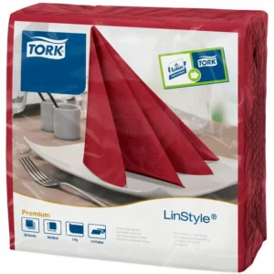 Serviett TORK linstyle 39cm burgund (50)