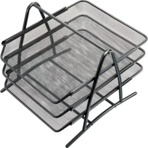 Brevkurv HELIT mesh metall 3 stk sort