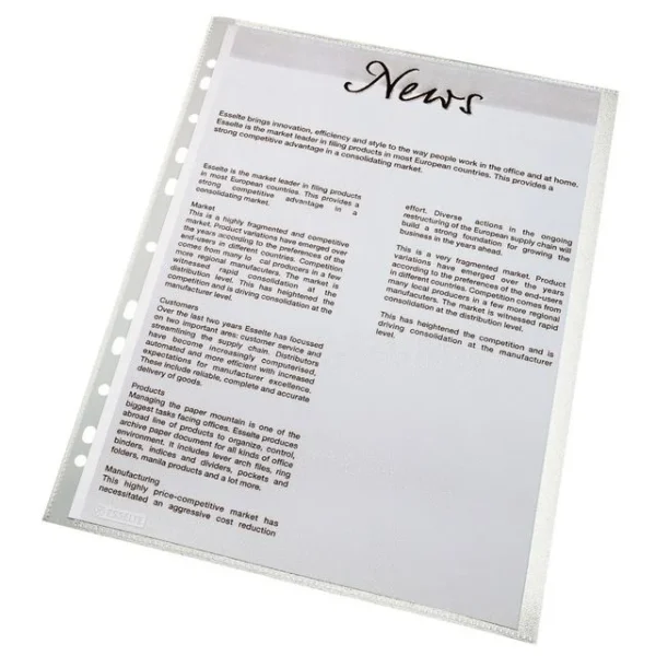 Plastlomme ESSELTE A4 side 38my (100)