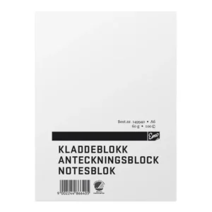 Kladdeblokk EMO A6 60g 100 blad ulinjert