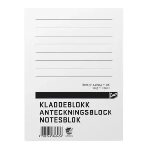 Kladdeblokk EMO A6 60g 100 blad linjer