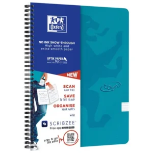 Notatbok OXFORD Touch A4+ 90g rut turkis