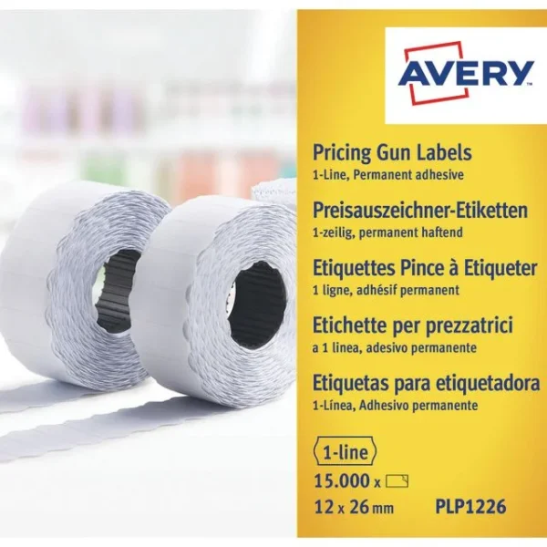 Prisetikett AVERY 26x12mm hvit (10)