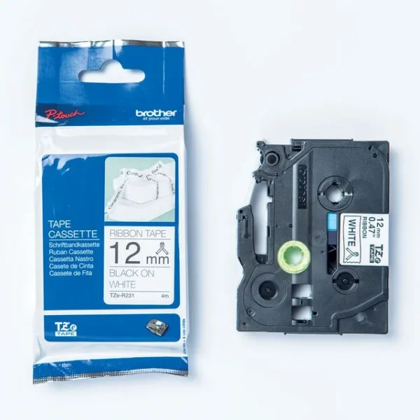 Tape BROTHER TZE-R231 12mmx4m sort/hvit