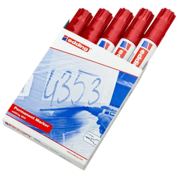 Merkepenn EDDING 800 skrå rød