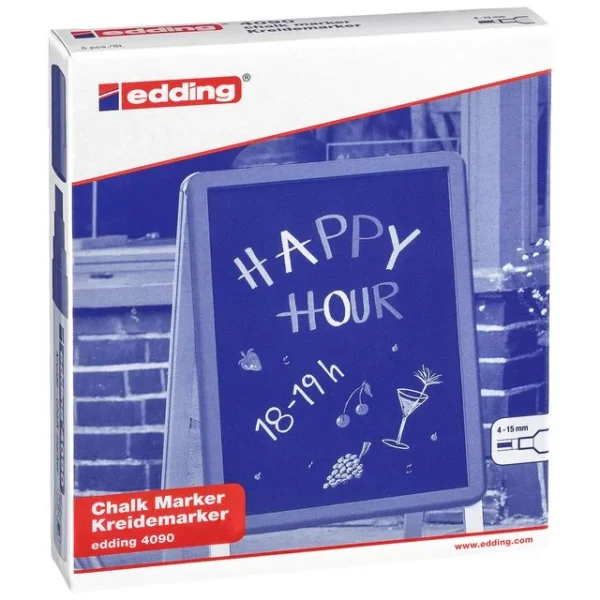 Merkepenn EDDING 4095 kritt 2-3mm hvit