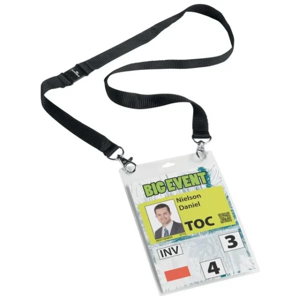 Navneskilt DURABLE A6 m/halssnor (10)