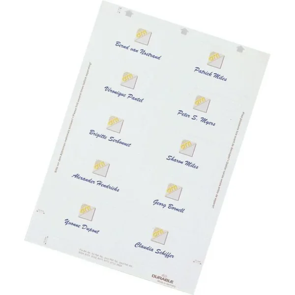 Innlegg DURABLE navneskilt 54x90mm (200)