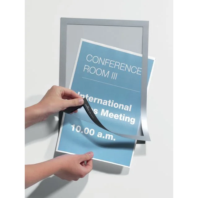 Ramme DURAFRAME A4 magnet sølv (10)