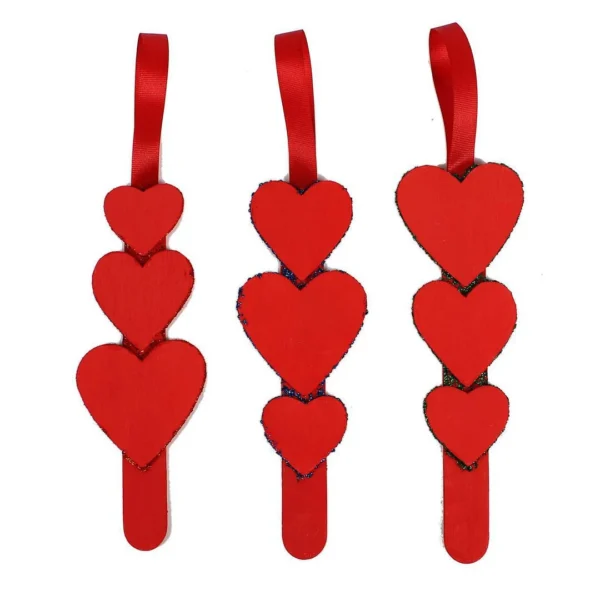 Trehjerter 3 størrelser (100)