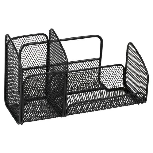 Skrivebordsorganiser ALBA, 3 rom, svart