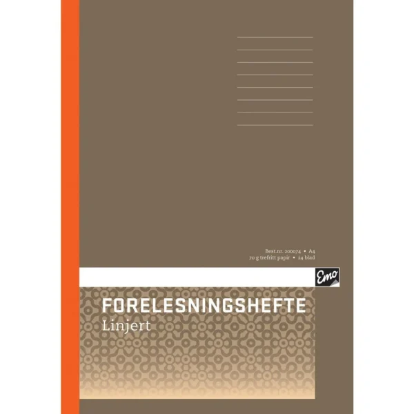 Forelesningshefte EMO A4 24bl linjer