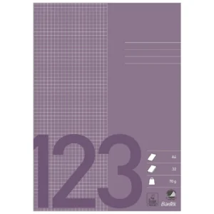 Skrivebok BANTEX A4 80g 32bl 5x5mm rutet