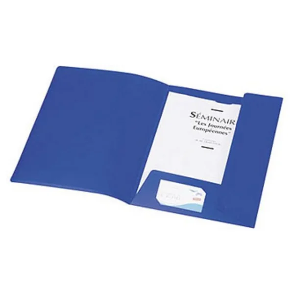 Klaffmappe EXACOMTA A4 PP 2kl innsti blå