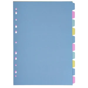 Skilleblad A4 10-delt 150g 4 farger