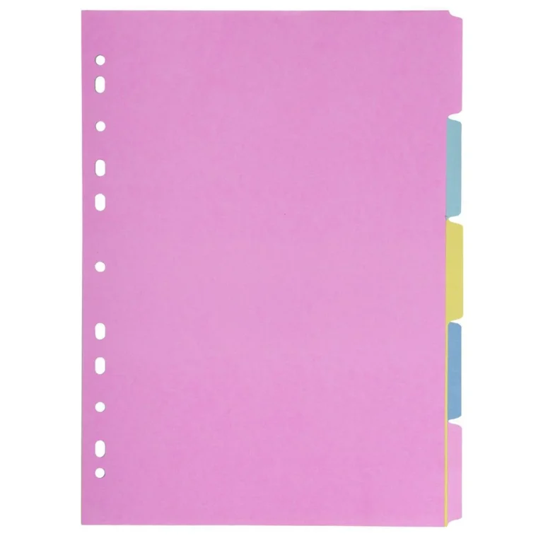 Skilleblad A4 5-delt 150g 4 farger