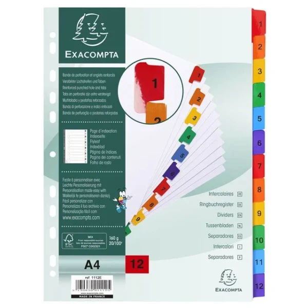 Register EXACOMPTA A4 1-12 mylar hvi/frg