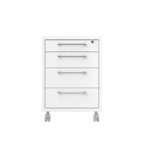 Skuffeseksjon PRIMA m/hjul 4 sk hvit