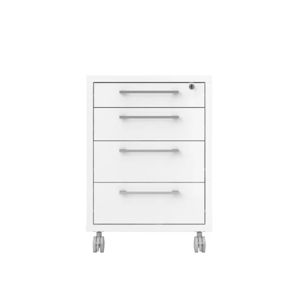 Skuffeseksjon PRIMA m/hjul 4 sk hvit