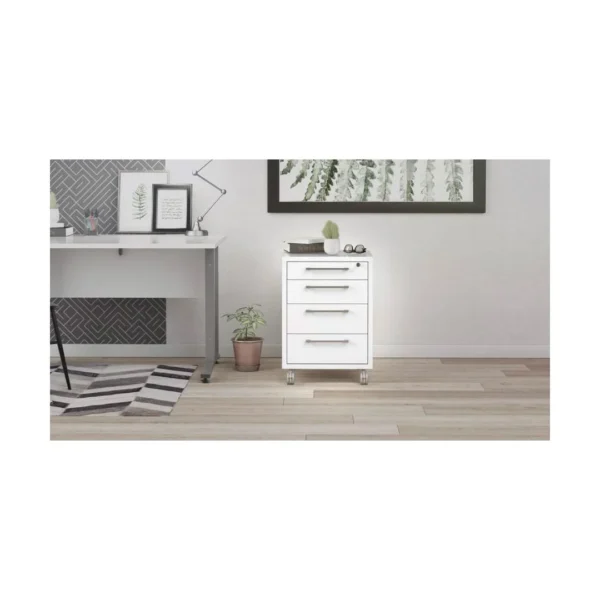 Skuffeseksjon PRIMA m/hjul 4 sk hvit