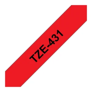 Tape BROTHER TZe-431 12mmx8m sort/rød