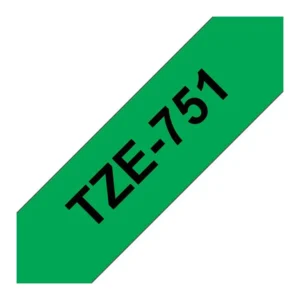 Tape BROTHER TZe-751 24mmx8m sort/grønn
