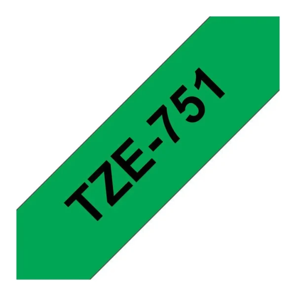 Tape BROTHER TZe-751 24mmx8m sort/grønn