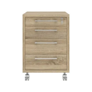 Skuffeseksjon PRIMA m/hjul 4 sk eik