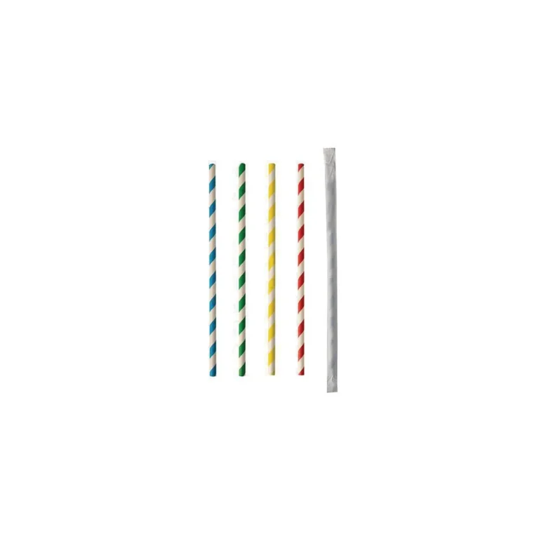 Sugerør papir enkelpakket Ø0,6x20cm(100) - Bilde 2