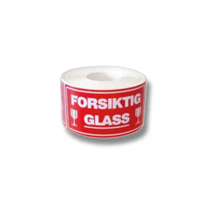 Etikett Forsiktig Glass (500)