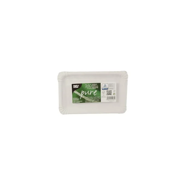 Tallerken PURE papp 13x20cm hvit (250)