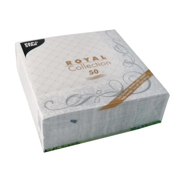 Serviett PAPSTAR RC 40cm Megan sølv (50)