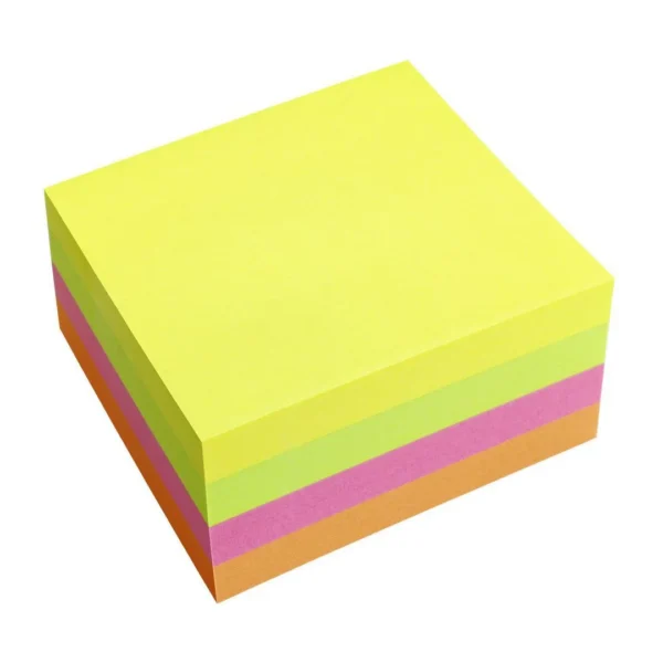 Notatkube INFO 75x75mm neon ass