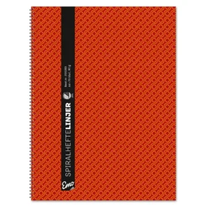 Spiralhefte EMO A4 90g 70bl rød linjer