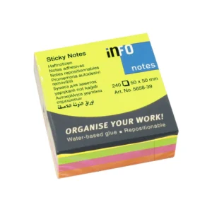 Notatkube INFO 50x50mm neon ass