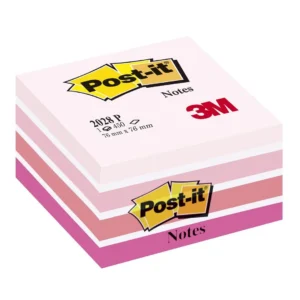 Notatkube POST-IT 76x76 ass rosa/hvit