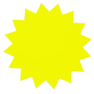 Salgsplakat stjerner 18cm/300g n.gul 20p