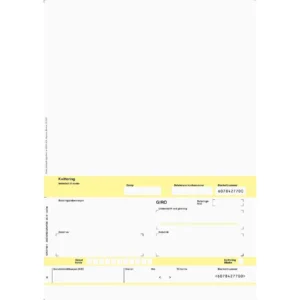 Faktura/giro A4 laser 1x hvit (500)