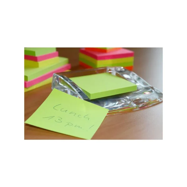 Notatblokk INFO 75x75 neon grønn