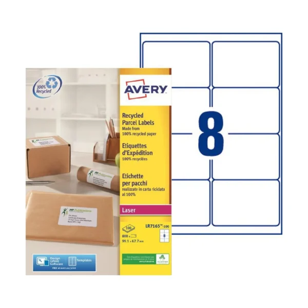 Etikett AVERY resirkulert 99,1x67,7(800)