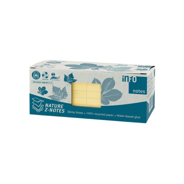 Notatblokk INFO ZN 75x75 resirk gul(12)