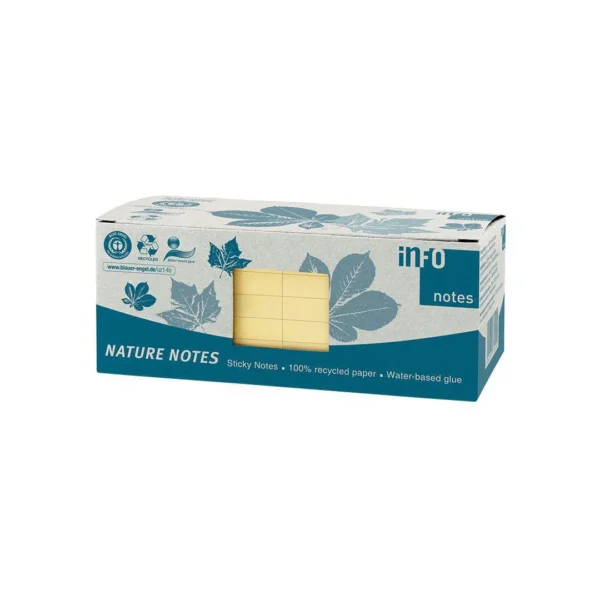 Notatblokk INFO 75x75 resirk gul (12)