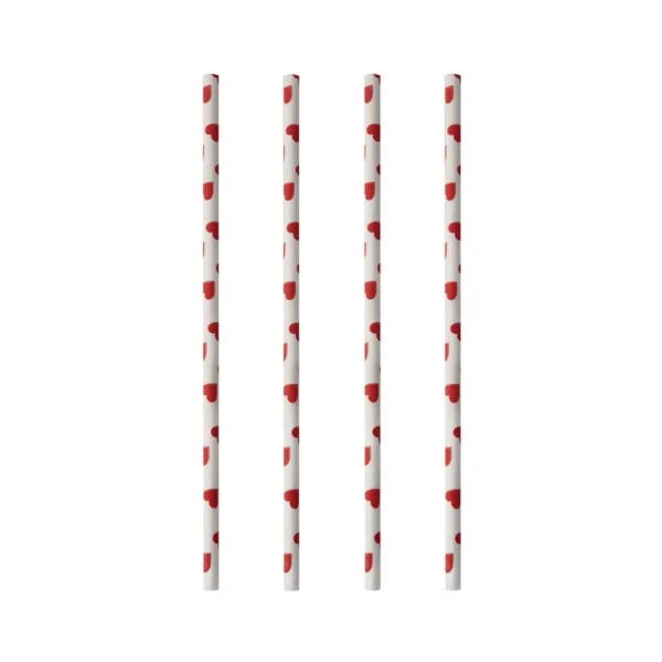 Sugerør PAPSTAR papir 20cm hjerte(100)