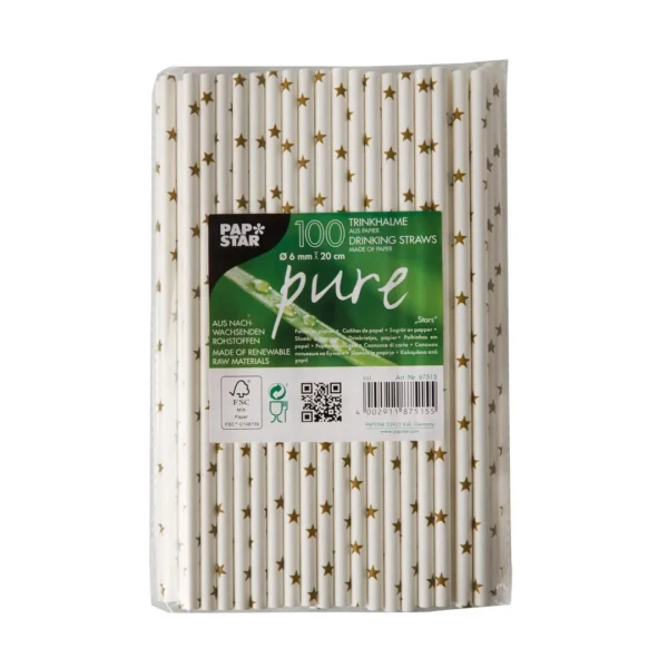 Sugerør PAPSTAR papir 20cm stjerner(100)