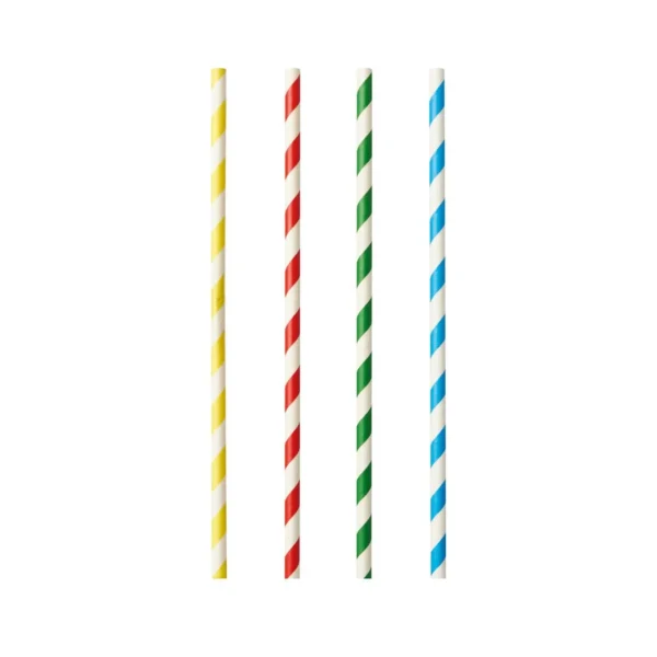 Sugerør PAPSTAR 21cm assortert (100)