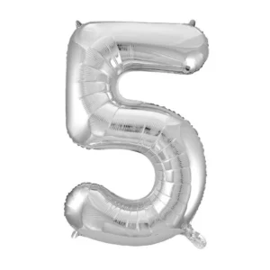 Ballong folie 86cm tall 5 sølv