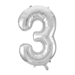 Ballong folie 86cm tall 3 sølv
