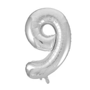 Ballong folie 86cm tall 9 sølv
