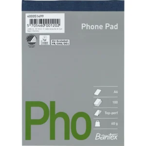 Telefonblokk BANTEX A6 100s 60g