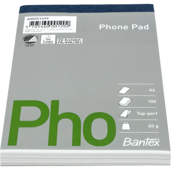 Telefonblokk BANTEX A6 100s 60g